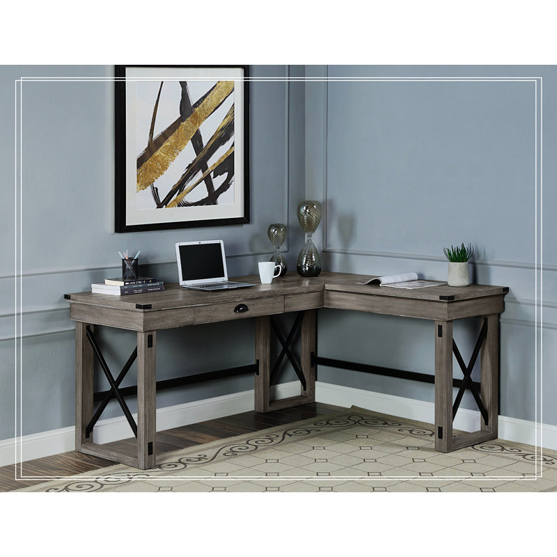 Gracie Oaks Prianti Height Adjustable L Shape Desk Reviews Wayfair